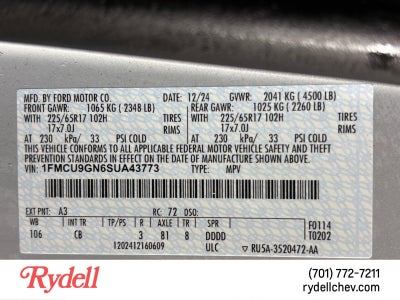 2025 Ford ESCAPE BLACK