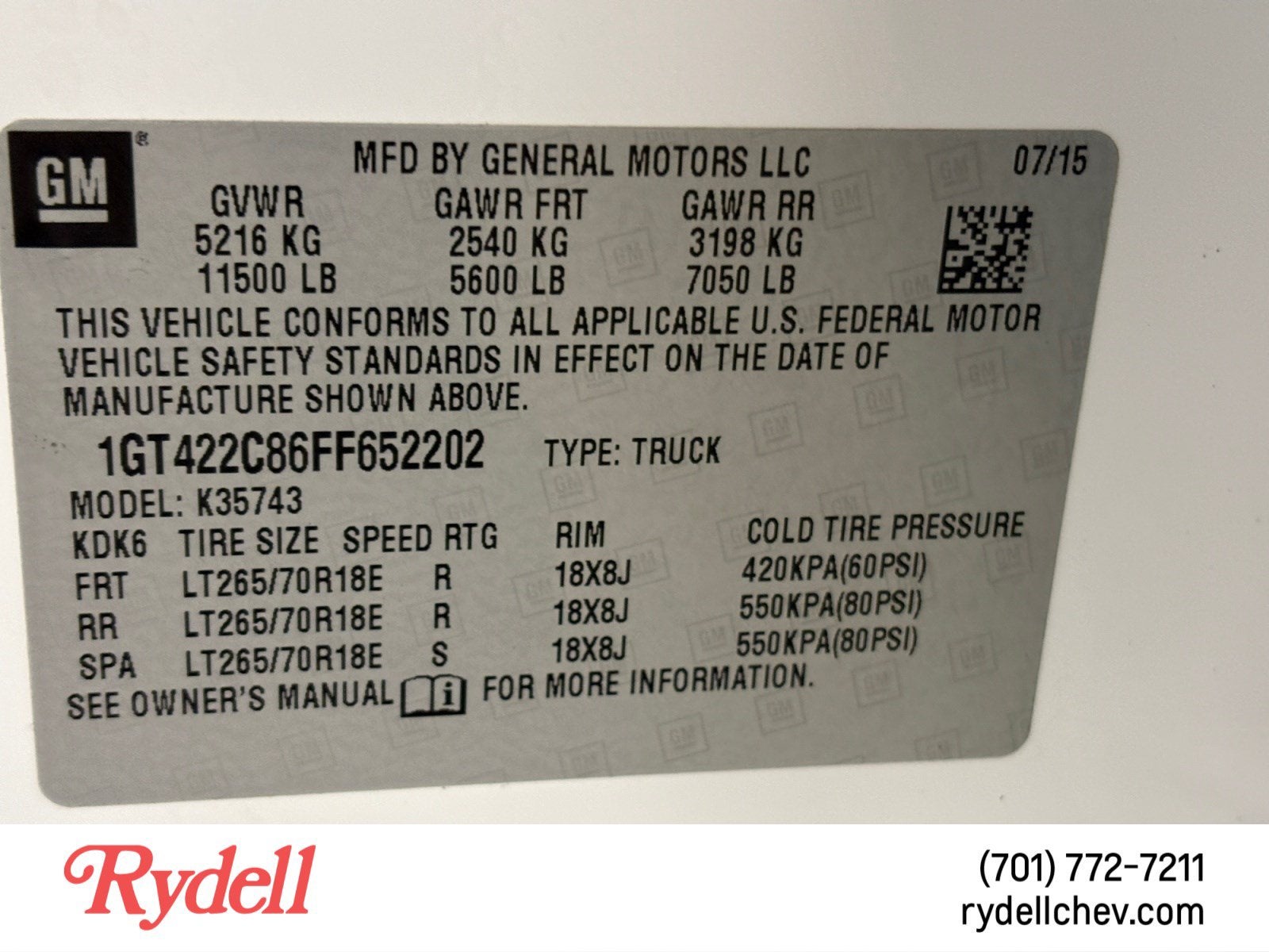 2015 GMC Sierra 3500 HD SLE
