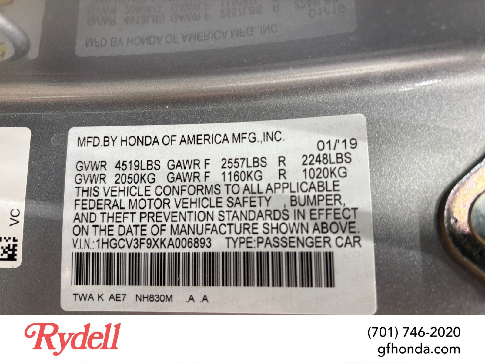 2019 Honda Accord Hybrid Touring