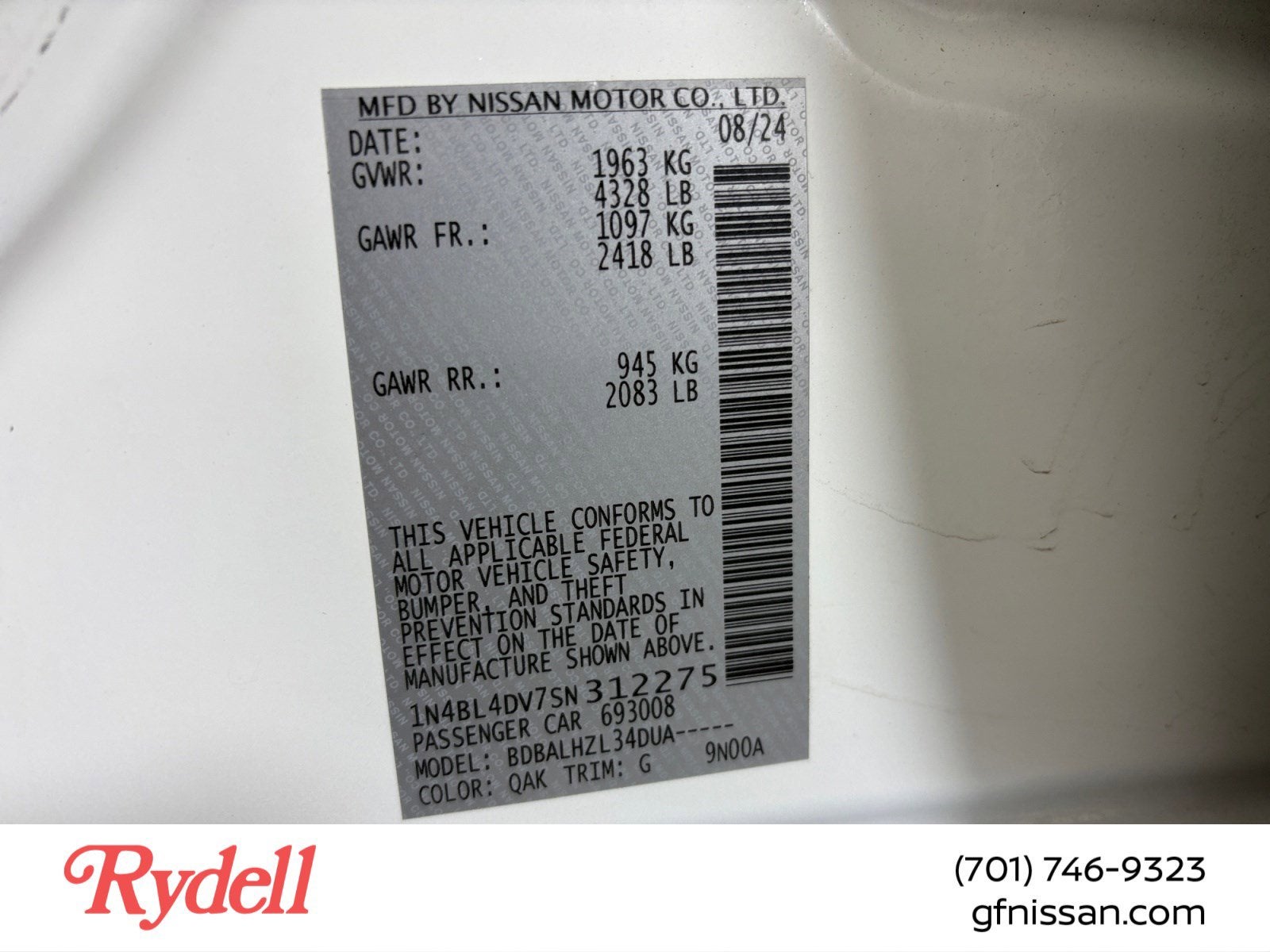 2025 Nissan Altima SV FWD