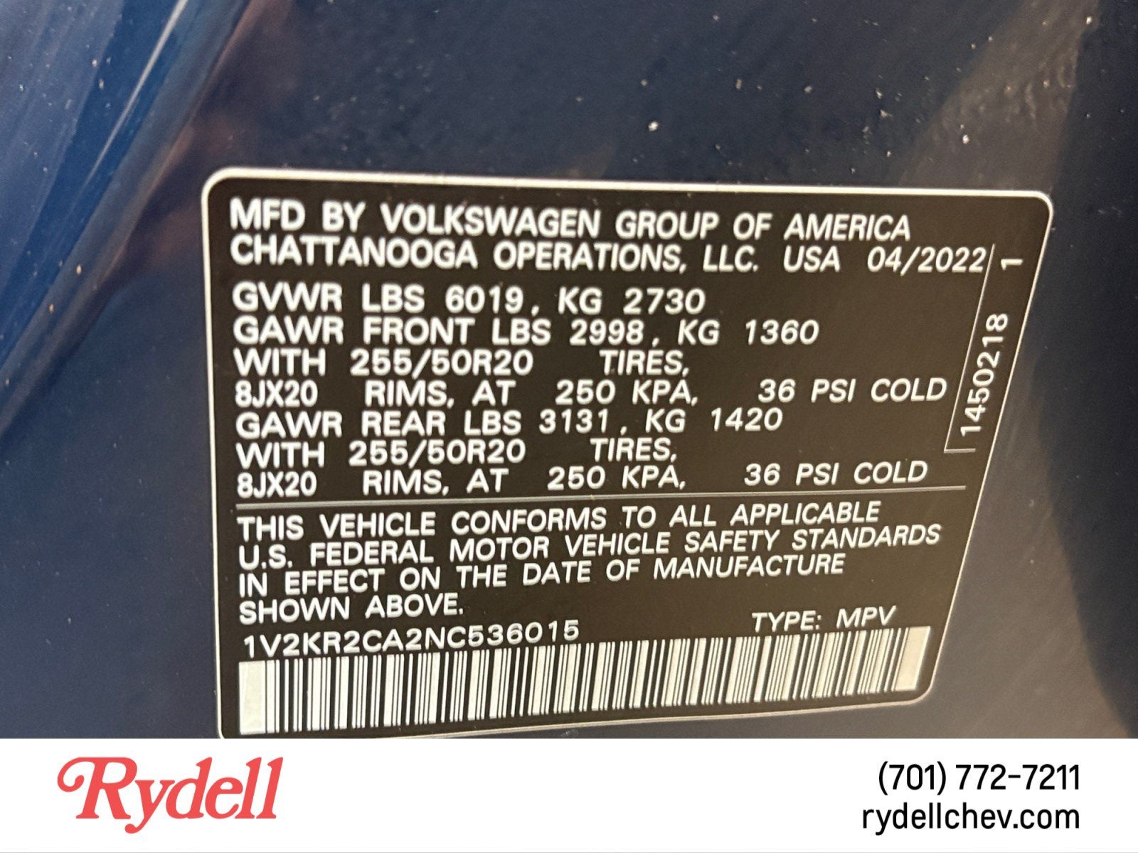 2022 Volkswagen Atlas 3.6L V6 SE w/Technology