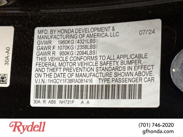2024 Honda Accord Sedan EX