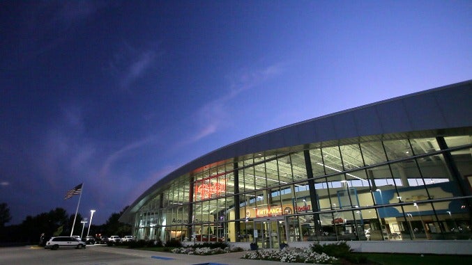 Exterior of Rydell GMC in the night
